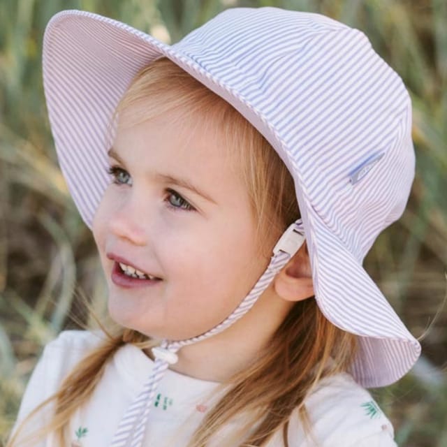 J&J Cotton Floppy Sunhat-Purple Stripes
