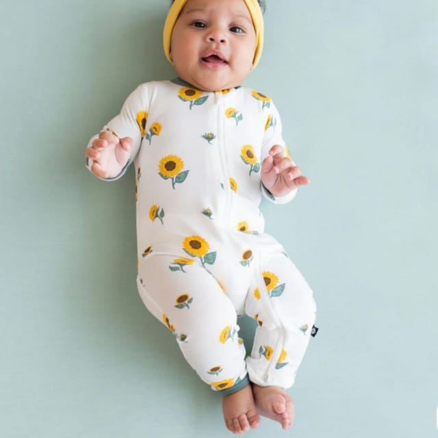 Kyte Baby Zippered Romper-Sunflower