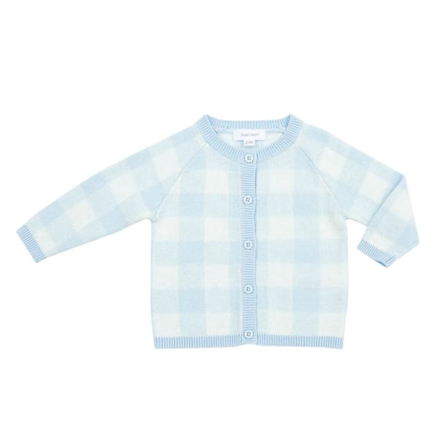 AD Gingham Cardigan-Blue