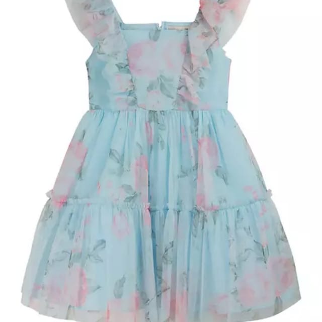 RE Floral Dress w/Tulle Overlay