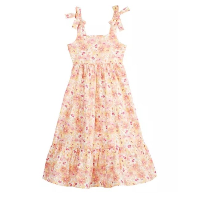 BG Peach Floral Maxi Dress