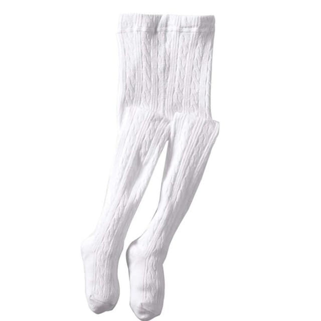 JS Cable Knit Tights-Wht-1560