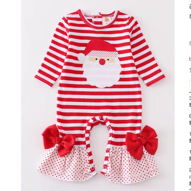 HD Red Santa Appliqué Romper