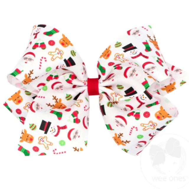 WO King Christmas Print Bow