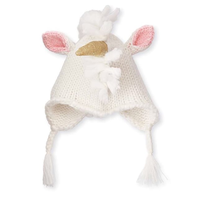Ivory Unicorn Knit Hat