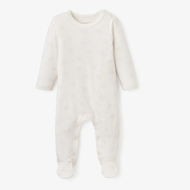 EB Organic Cotton Footed Baby Jumpsuit-Elephant