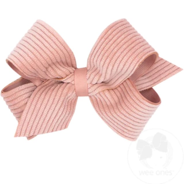 WO Med Corduroy Ovrly Grosgrain Bow-Asst.