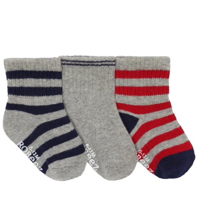 Robeez 3Pk Daily Dave’s Striped Socks