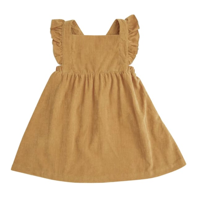 AD Corduroy Pinafore Dress-Honey