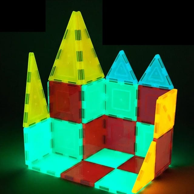PT Glow in the Dark Magnetic Tile Set-60 Piece Set