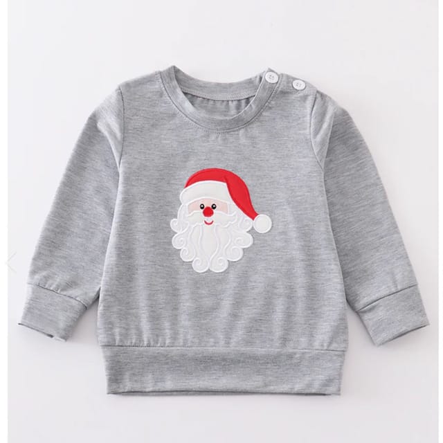 HD Grey Sweat-shirt w/Santa Appliqué