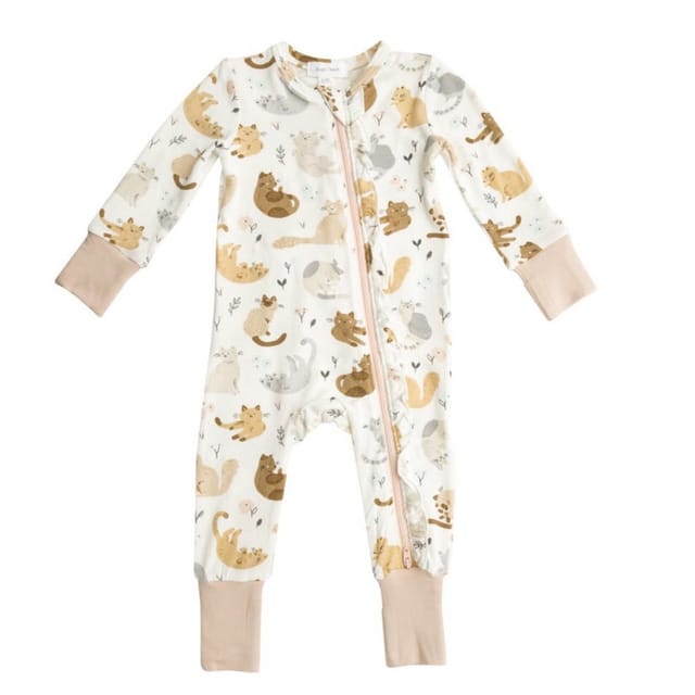AD 2Way Zipper Romper-Pretty Kitties-6/12M