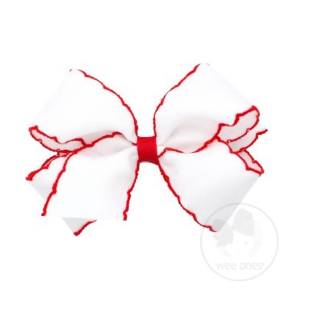 WO Medium Moonstitch Bow-White