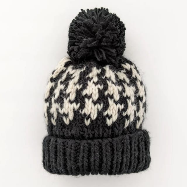 HL Knit Beanie Hat-Houndstooth