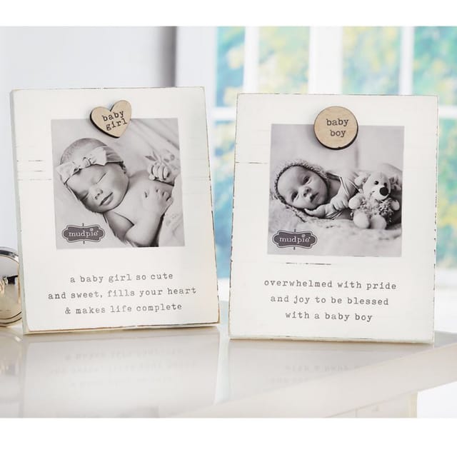 MP Baby Magnetic Wood Sentiment Frame-Asst