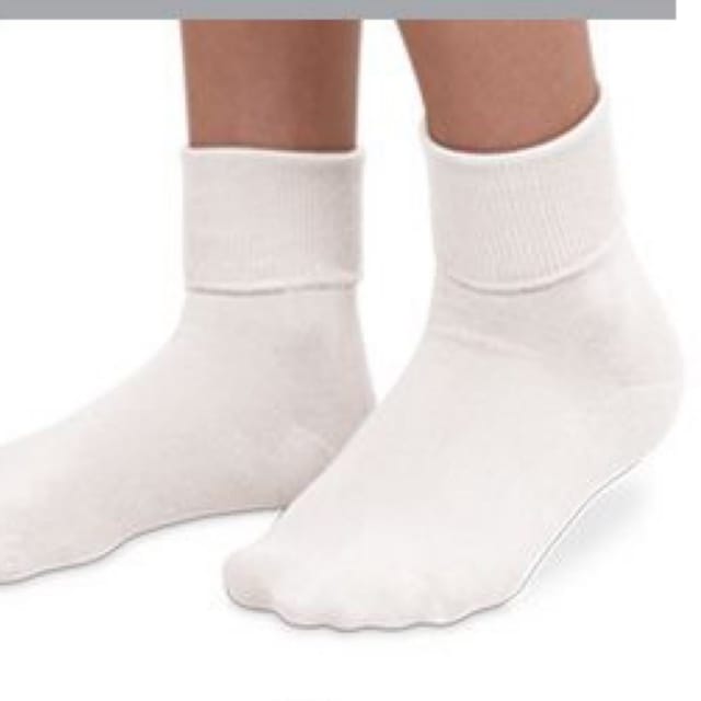 JS Wht Turn Cuff Sock-2200