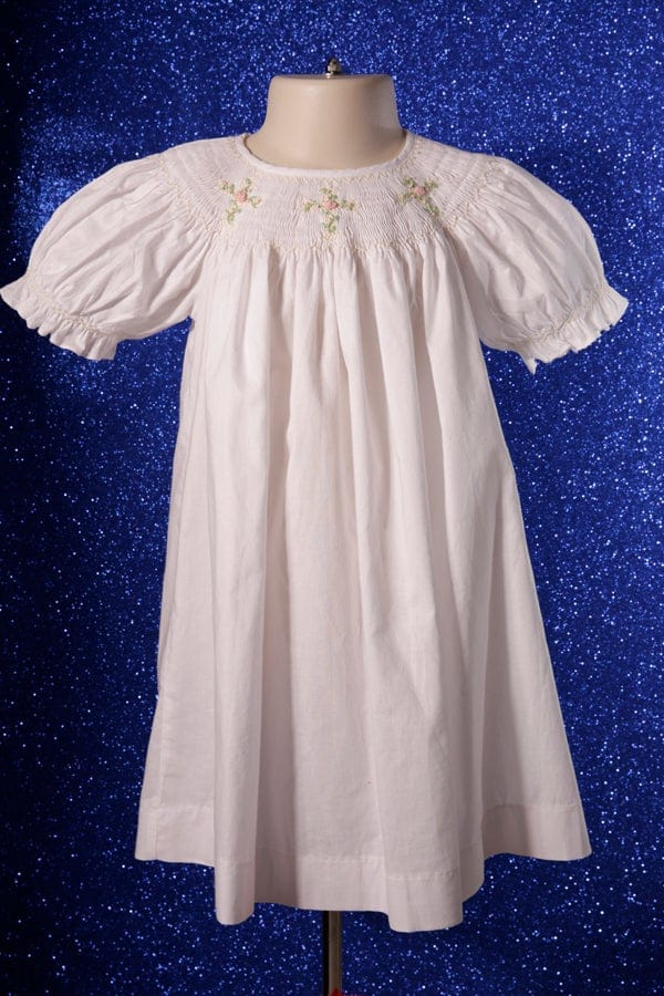 Smocked White Holy Crosses Dress