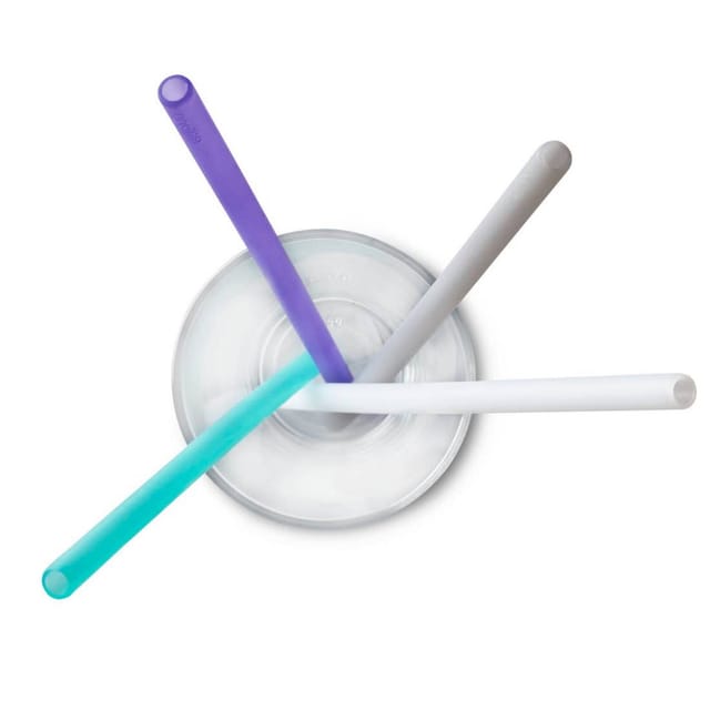 SS Siliskin 4Pk X-Long Straws-Asst Colors