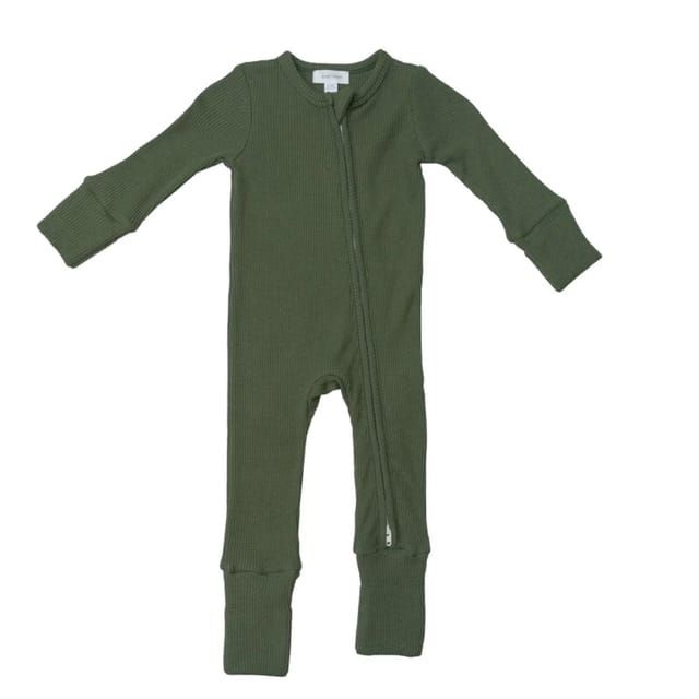 AD Convertible 2Way Zipper Footie-Chive