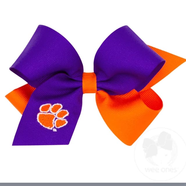 WO Med. TwoTone Emb. Bow-Clemson