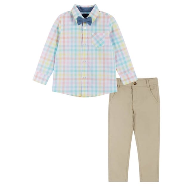 A&E Plaid Button Down 2Pc Set