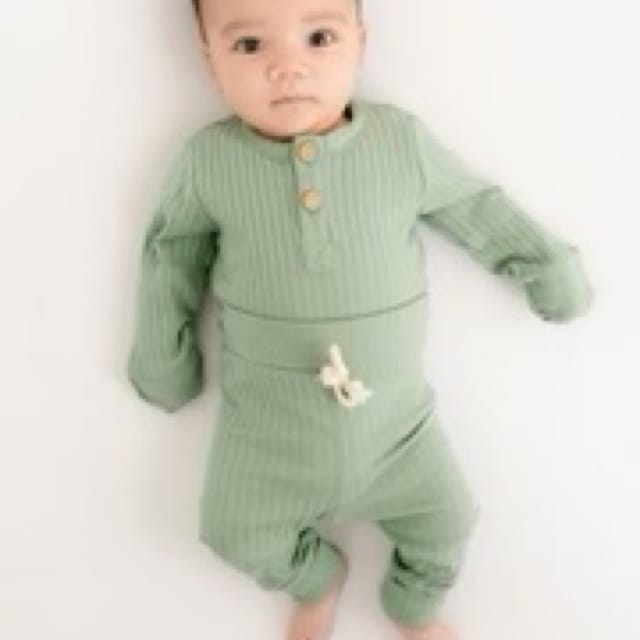 LOS 2Pc Ribbed Bodysuit Set- Seafoam