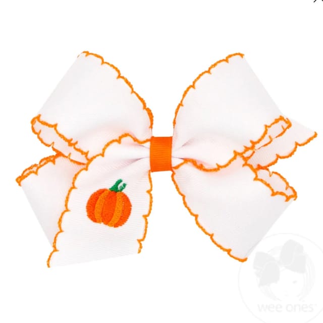 WO Med. Moonstitch Emb. Bow-Pumpkin