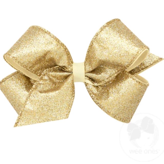 WO Med. Glitter Grosg. Overlay Bow-Asst.