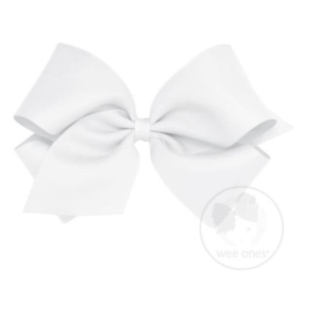 WO King Classic Grosgrain Bow-White