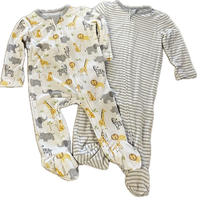 LM 2Pk 2Way Zippered Footie-Safari